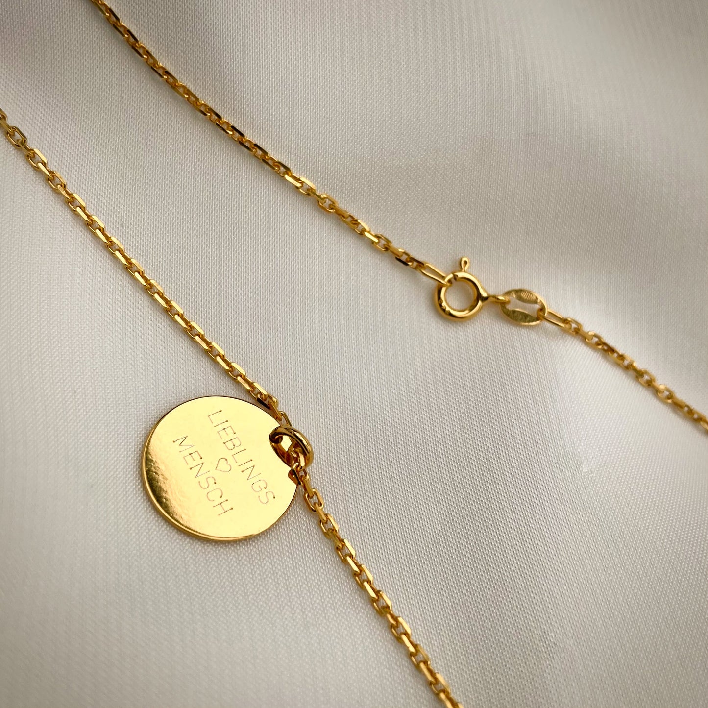 Collier avec pendentif 15mm or / photogravure