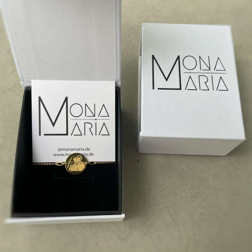 Feines Armband mit Fotogravur - Gold - Mona Maria