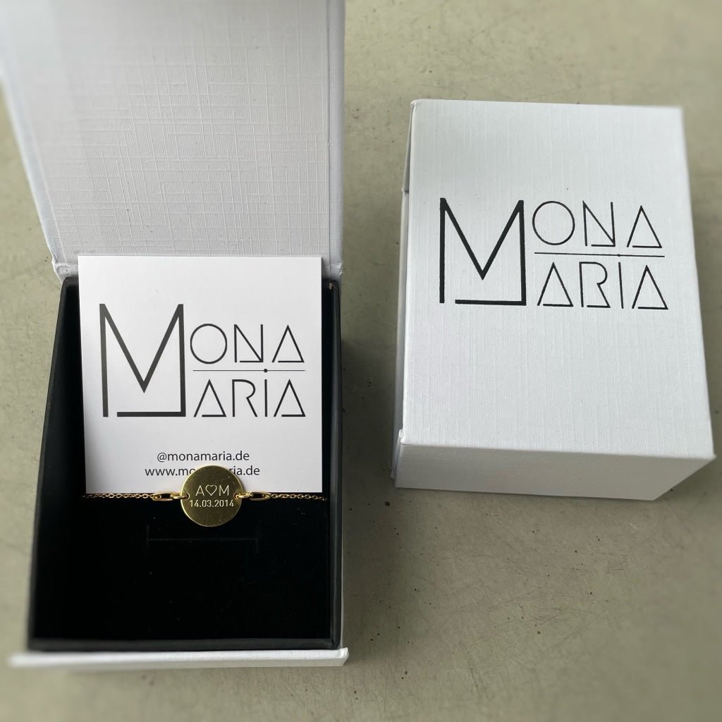 Gliederarmband mit Textgravur - Gold - Mona Maria