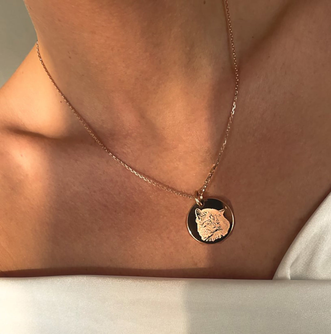 Feine Ankerkette mit Fotogravur - Roségold
