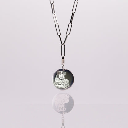 DENISE NECKLACE WITH PENDANT SILVER / PHOTO ENGRAVING
