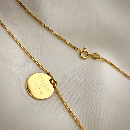Necklace with pendant 15mm gold / photo engraving / NOW PRE-ORDER / AVAILABLE FROM 23.05.2022
