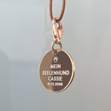 Load image into Gallery viewer, DENISE PENDANT WITH TEXT IN ROSE GOLD
