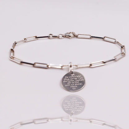 Gliederarmband mit Textgravur - Silber