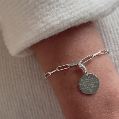 Gliederarmband mit Textgravur - Silber