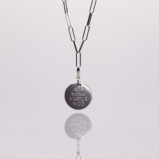 Gliederkette mit Textgravur – Silber
