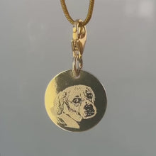 Load and play video in Gallery viewer, DENISE PENDANT WITH TEXT IN GOLD
