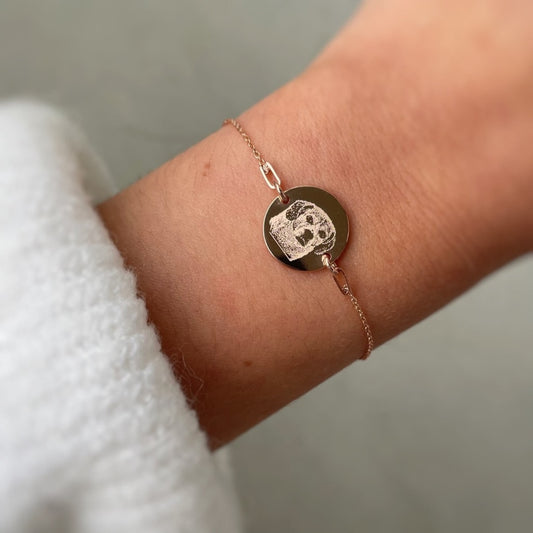 Feines Armband mit Fotogravur - Roségold