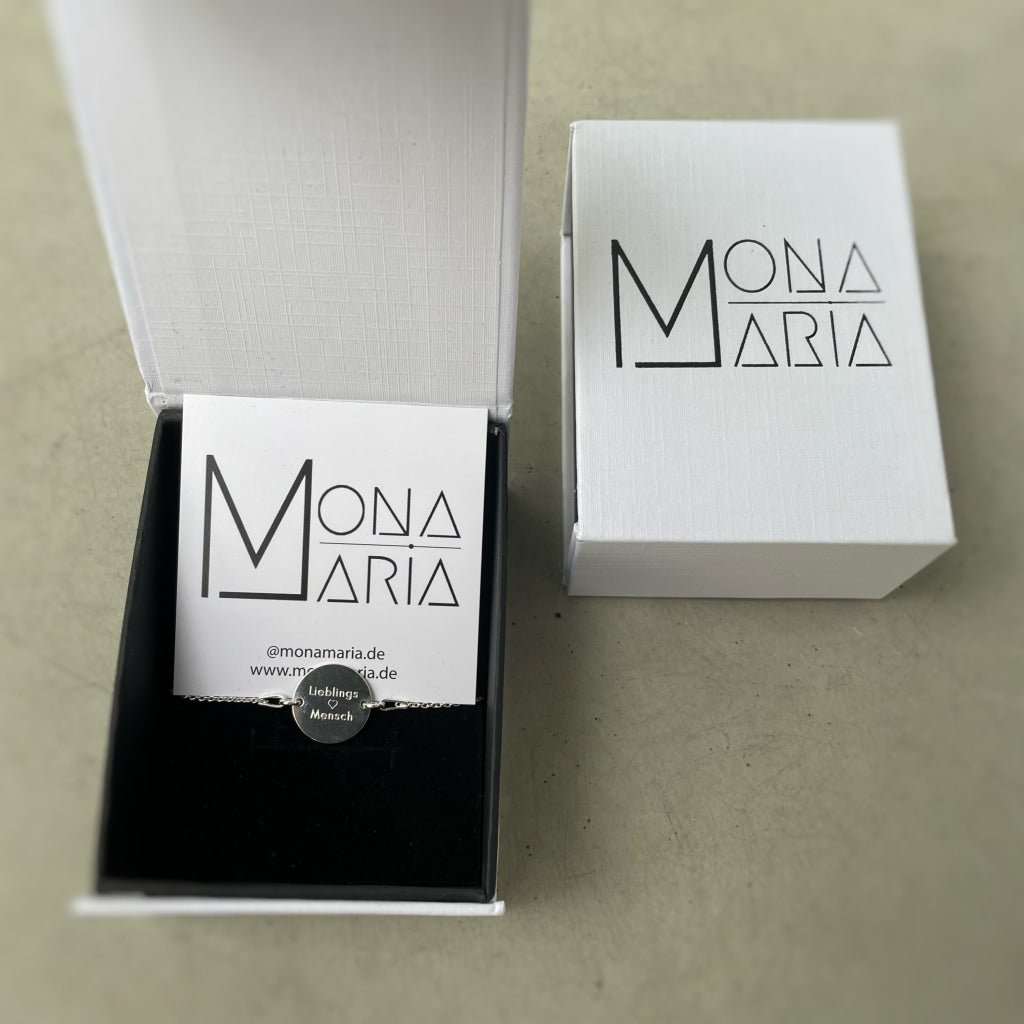 Feines Armband mit Textgravur - Silber - Mona Maria