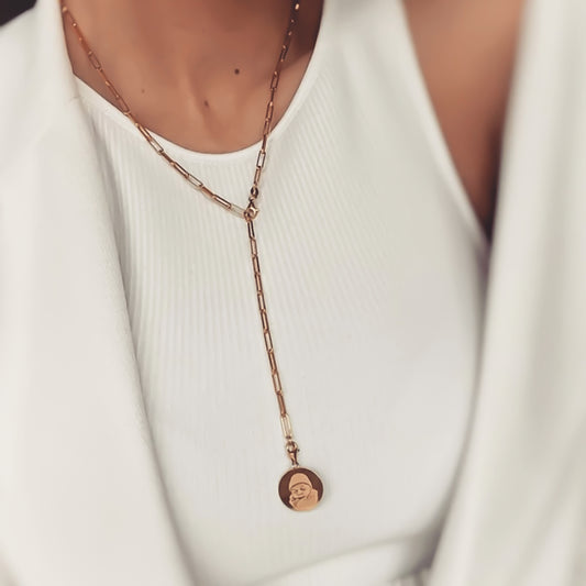 Gliederkette mit Fotogravur – Roségold
